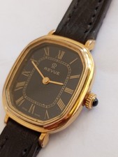 REVUE Orologio Elegante Numeri Romani Quadrante Nero,  Vintage 