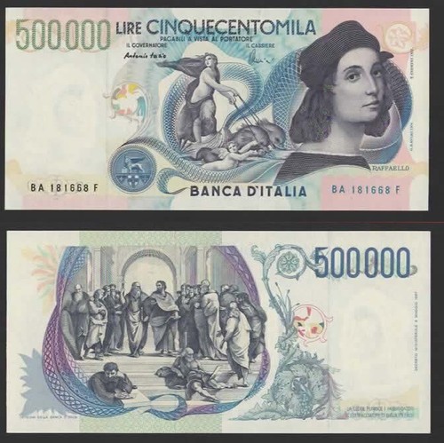 Lire 500 000 raffaello - lire,
