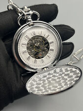 Orologio uomo Meccanico tasca taschino Vintage Numeri Romani Open Heart Skeleton