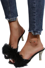 Scarpe Col Tacco Donna Peep Toe Sandali Tacco a Spillo 7CM Sandali Con Tacco Mod