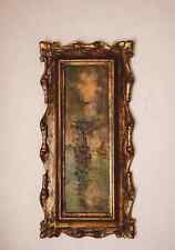 Olio su tavola con cornice antica - Galeone Marina