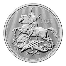 Regno Unito 2 sterline 2025 San Giorgio e il drago argento 1 oz 999