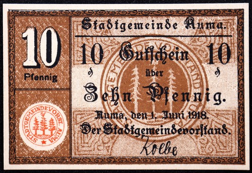 Auma 1918 raro pfennig - raro, 10