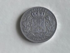 Belgio 5 Franchi Argento 1869