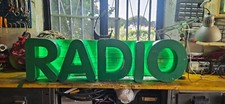 INSEGNA LUMINOSA VINTAGE SCRITTA "RADIO" ARREDO RECUPERO INDUSTRIALE