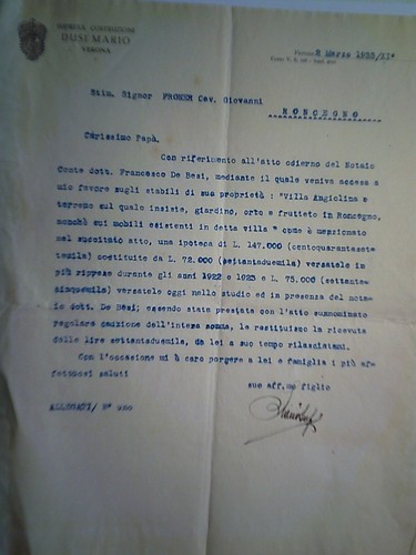 Lettera impresa di - lettera,