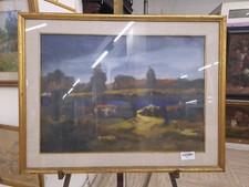 Dipinto Olio Su Tela Di Romolo Trivelloni Raffigurante Paesaggio , Dipinto...