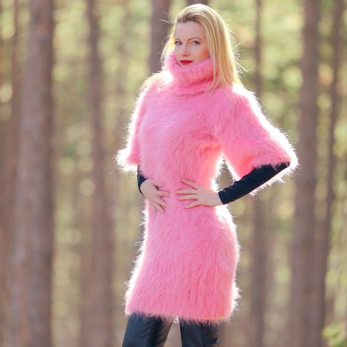 Abito mohair rosa fuzzy