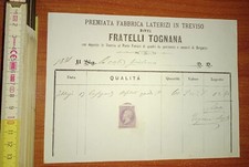 Fabbrica Laterizi in Treviso (Fratelli Tognana), Fattura 1881