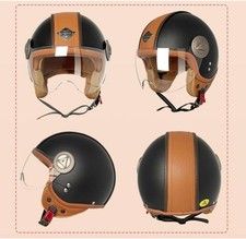 Casco Jet Moto Vintage Look 
