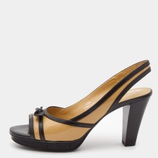 Tods BeigeBlack Patent Leather