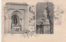 PESCIA (PT) CARTOLINA - X ROMA - FRANCOBOLLO ASPORTATO