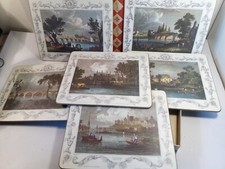 SHERATON-SET DI 6 TOVAGLIETTE-CON SCATOLA-VINTAGE-TAPPETTINI-USATO