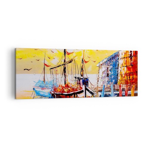 Quadro tela 140x50cm barca - su,
