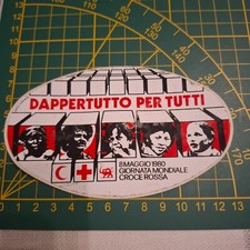 adesivo vintage STICKER kleber croce rossa 1980 giornata mondiale