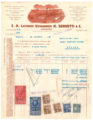 1939 voghera laterizi - voghera, a.