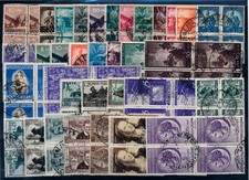 1945/54  ITALIA REPUBBLICA LOTTO  FRANCOBOLLI IN QUARTINA USATI - F/5236