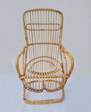 Poltrona vintage in bambù  Tito Agnoli per Bonacina