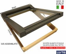 Lucernario per Tetto Finestra UPivot Legno Alluminio Apertura Vasistas con tenda