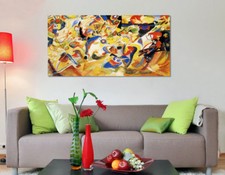 Quadro moderno Stampa solo Tela cm.120x60 Astratto Kandinsky VII Arredo Casa 