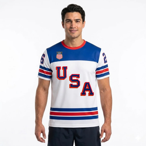 Maglia usa hockey con licenza - usa,