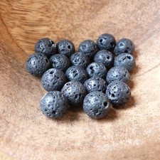 Pierre de Lave perles rondes de 8 mm . Pierres Naturelles de Lithothérapie - 062