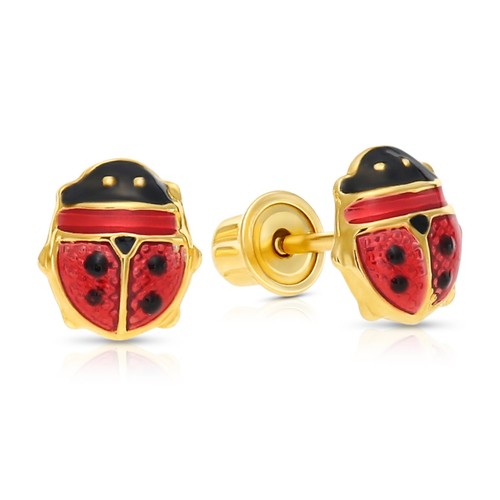Orecchini perno coccinella - a,