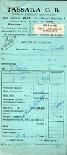 Storia Postale Repubblica 1946 bolletta corriere Tassara G.B. Milano