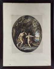 INCISIONE ANTICA Amore Dafni Volpato Nahl 800 Soggetto Profano Acquaforte Bulino