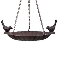 Esschert mangime casa uccello abbeveratoio mangiatoia posto ciotola appesa ghisa