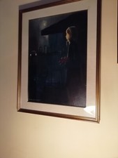 VENDO  olio su tela 50X70 autore Eliano Fantuzzi anni 70, titolo "L'ATTESA" 