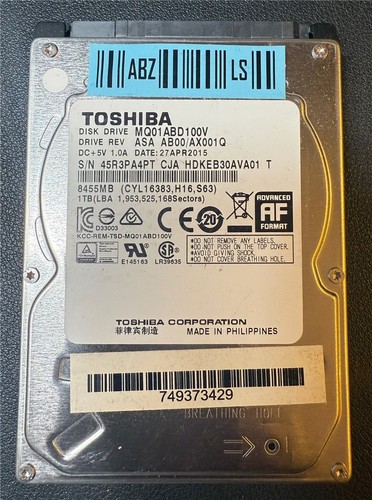 Toshiba 1tb sata - sata, hdd