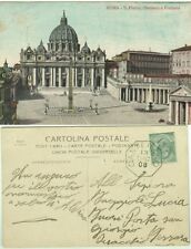 GG1016-LAZIO, CANTERANO, COLLETTORIA OTTAGONALE PER FERRARA, CARTOLINA ILL.,1908