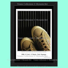 Anni '80  * Pubblicità Originale "Superga 1986, Il Lino, Il Tennis” Cornice