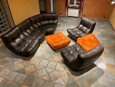 Divano Angolare Componibile in pelle 7 pezzi. Modello Silhouette Chateau D'Ax