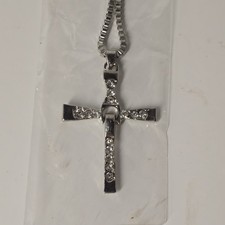 Collana zirconi croce - collana, di
