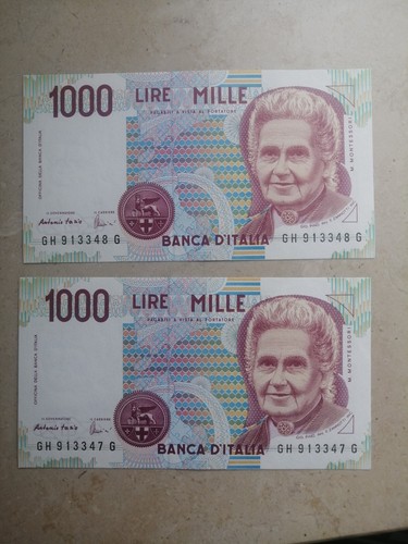 Due banconote 1000 - , lire
