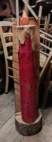 Grande candela legno stile - legno,