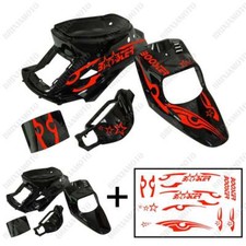 CARENE NERO LUCIDO GRAFICA TRIBAL ROSSO DA APPLICARE MBK BOOSTER SPIRIT '88/'03