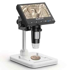Elikliv 4.3" Coin Microscope LCD Microscopio Digitale 1000x Ingrandimento Ottico