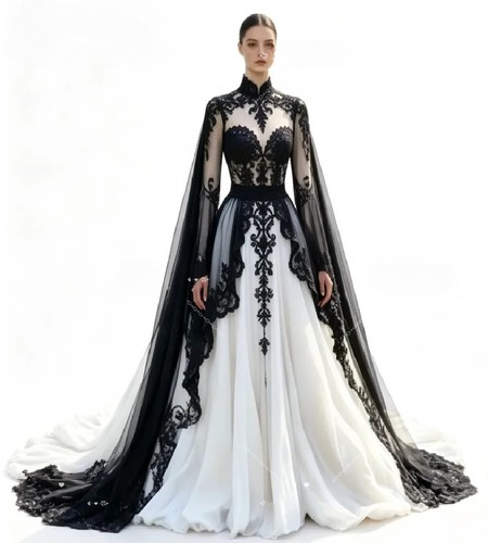 Abito sposa manica mantello - da,