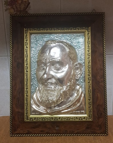 Quadro padre pio argento - pio, d'argento