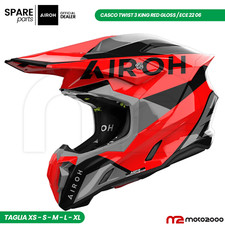 CASCO INTEGRALE AIROH TWIST 3 KING RED GLOSS ENDURO OFF ROAD MX MOTOCROSS