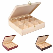 Creative Deco Scatola Porta tè e Tisane in Legno | 12 Scomparti | 29 x 25 x 7,5 