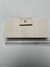 Borsetta elegante Guy Laroche vintage rigida rivest. di tessuto setificato panna