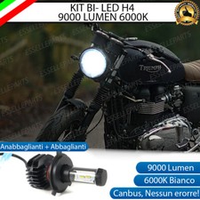 LAMPADA LED H4 6000K 9000 LUMEN CANBUS TRIUMPH BONNEVILLE MOTO LUCE BIANCA
