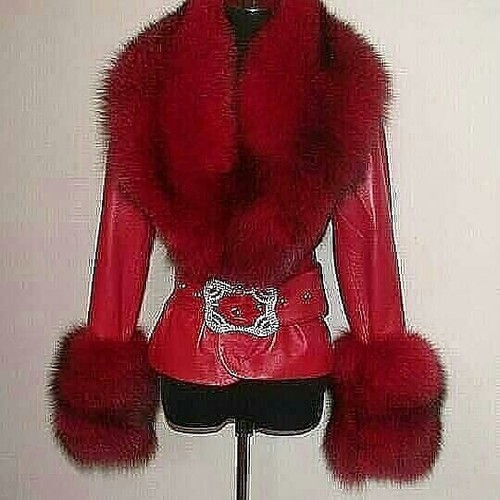 Giacca pelle con - pelle, pelliccia