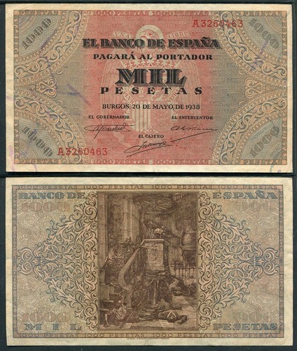 España 1000 pesetas 1938 - ,