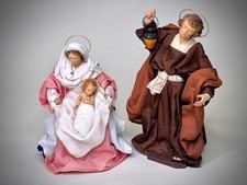 Scultura in legno originale brughiera Sacra Famiglia grandi figure cm 20 circa