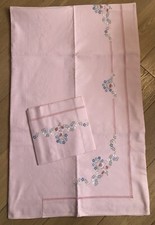 LENZUOLO UNA PIAZZA E MEZZA , FEDERA MISTO LINO 3 ORLI RICAMATO A MANO 200X290